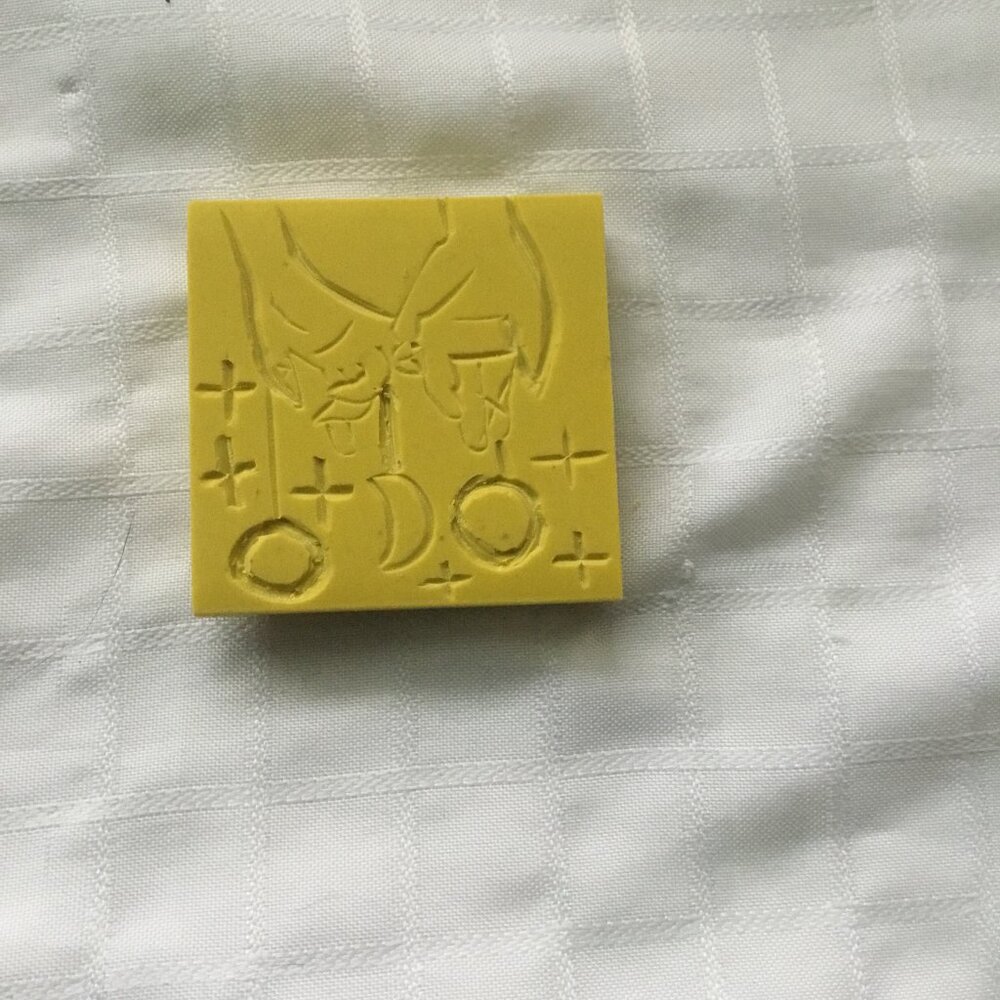 Two sides hand made rubber stamp